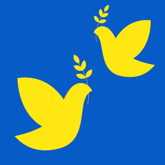 Flag of Ukraine in the form of a dove of peace The concept of peace in Ukraine Vector illustration isolated on white background for design and web