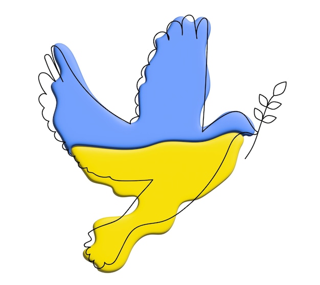 Vector flag of ukraine in the form of a dove of peace