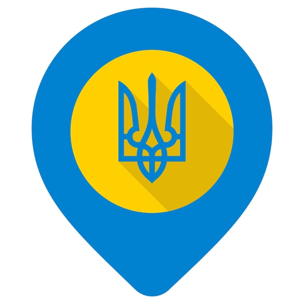 Vector flag of ukraine maps pin