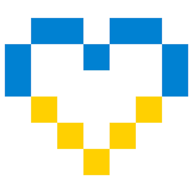 Flag of Ukraine pixel heart