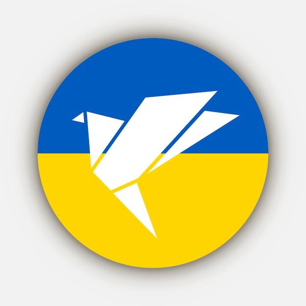 Flag of ukraine with a dove of peace