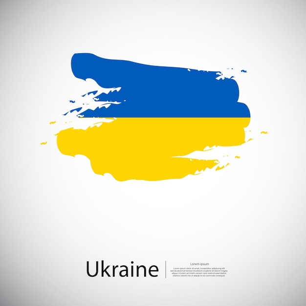 Флаг Украины с гранжевым мазком