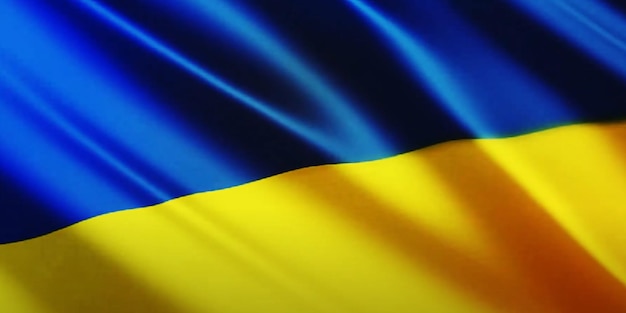 Flag of ukrainerealistic flag of ukraine waving in the windfabric flowing flag of ukrainevector