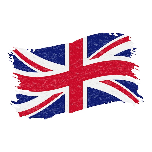 Flag of United Kingdom Grunge Abstract Brush Stroke Isolated On A White Background Vector