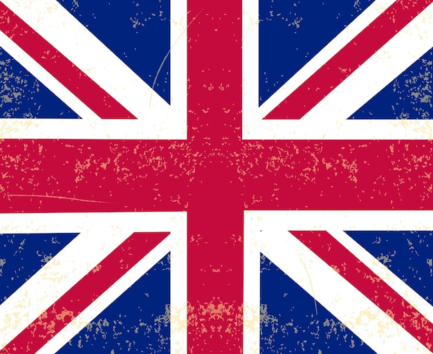 flag of United Kingdom Vector with old vintage texture