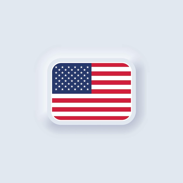 미국 국기. 미국 국기. 미국의 상징. 뉴모픽 UI UX