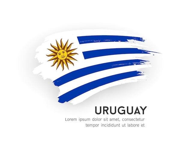 Flag of Uruguay vector brush stroke design isolated on white background illustration