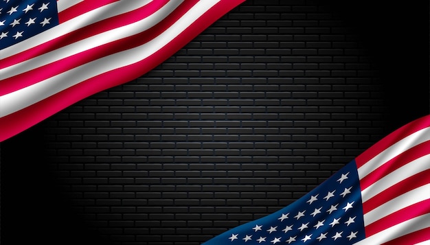 Flag of USA background.