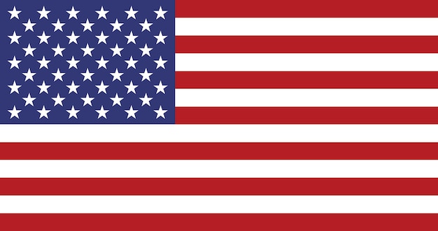 正しい縦横比と色で米国の旗