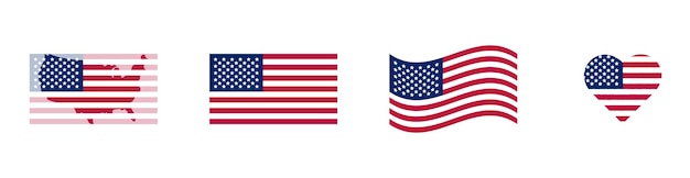 Набор значков флага США