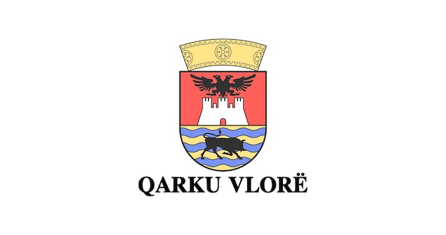 Flag of Vlore City in Albania vector image