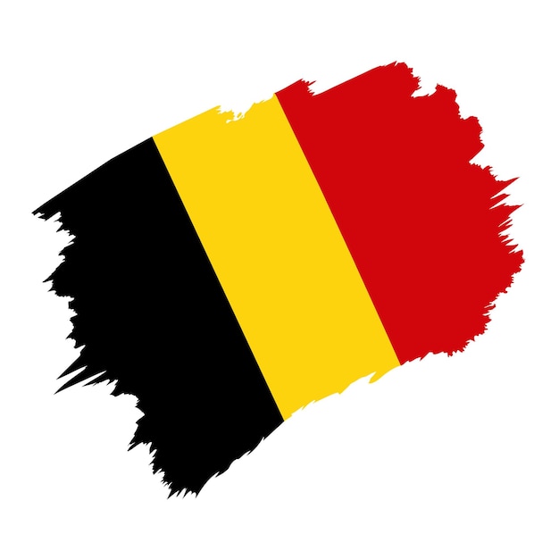 Vector a flag with a black and yellow belgium flag brush strokes vector illustration