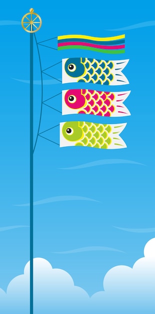 Flag with carp streamers for the Japanese Boys Festival