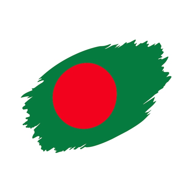 Vector a flag with the green and red color bangladesh flag