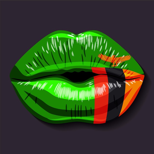 Vector flag of zambia