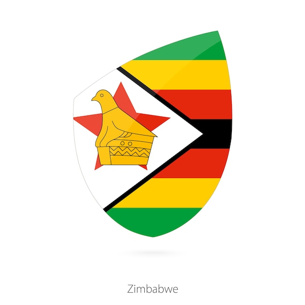 Flag of Zimbabwe in the style of Rugby icon