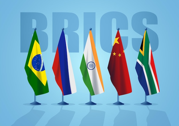 Flags of the BRICS countries