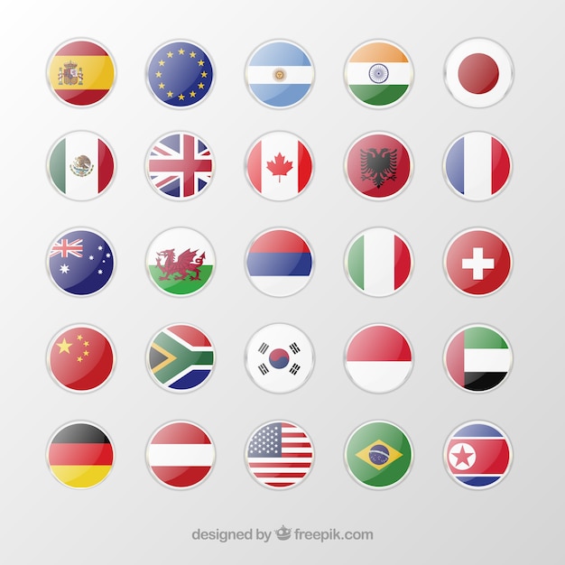 flags in buttons