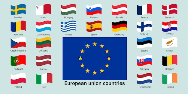 Bandiere dei paesi dell'unione europea