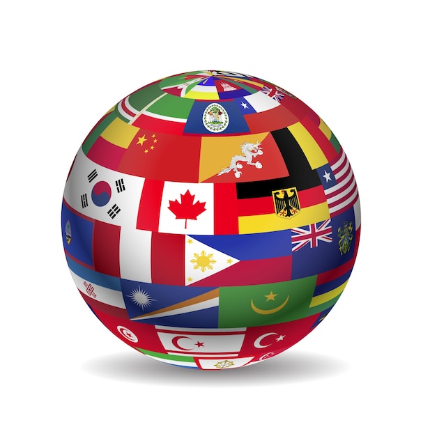 Vector flags globe