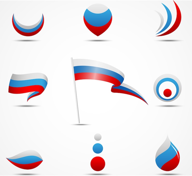 Вектор флаги и иконки россии