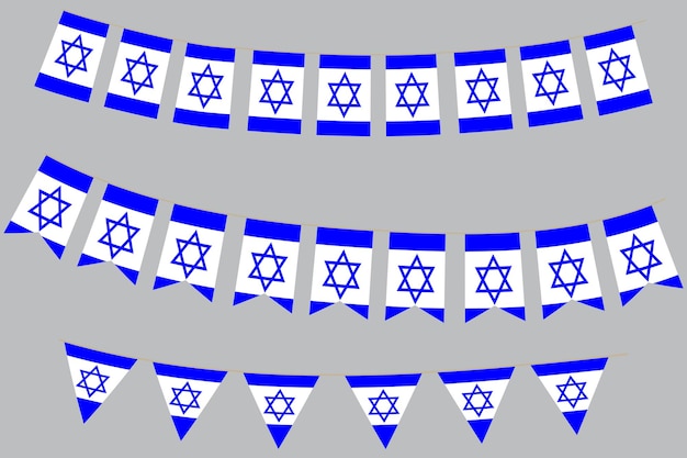 Bandiere di israele indipendenza dello stato di israele simbolo del giorno di israele illustrazione della festa ebraica