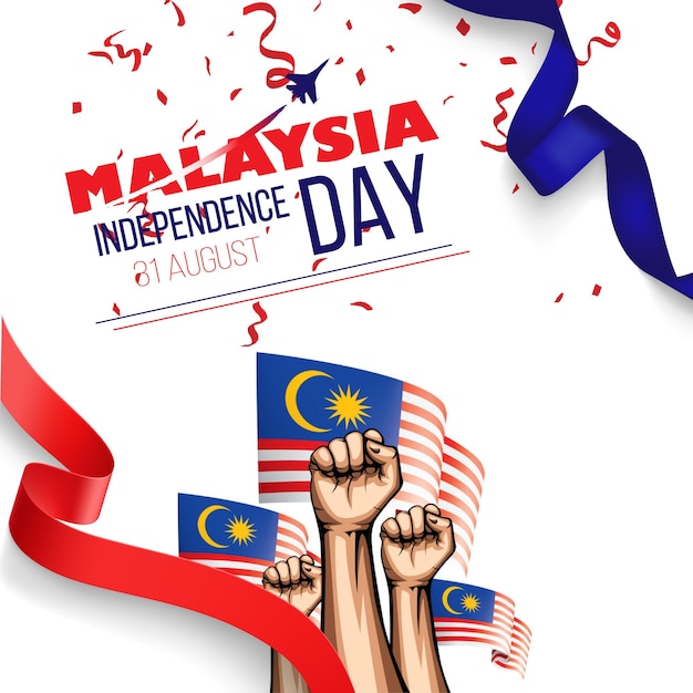 Flags of malaysia independence day social media post