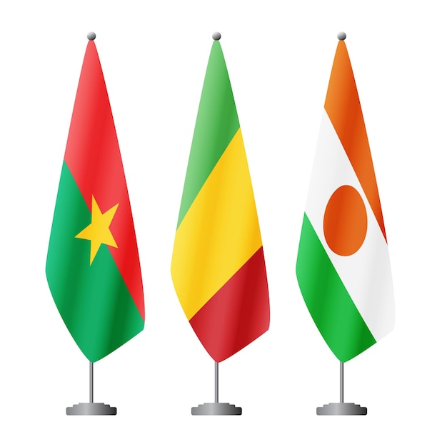 Flags of the states of the Alliance of Sahel States