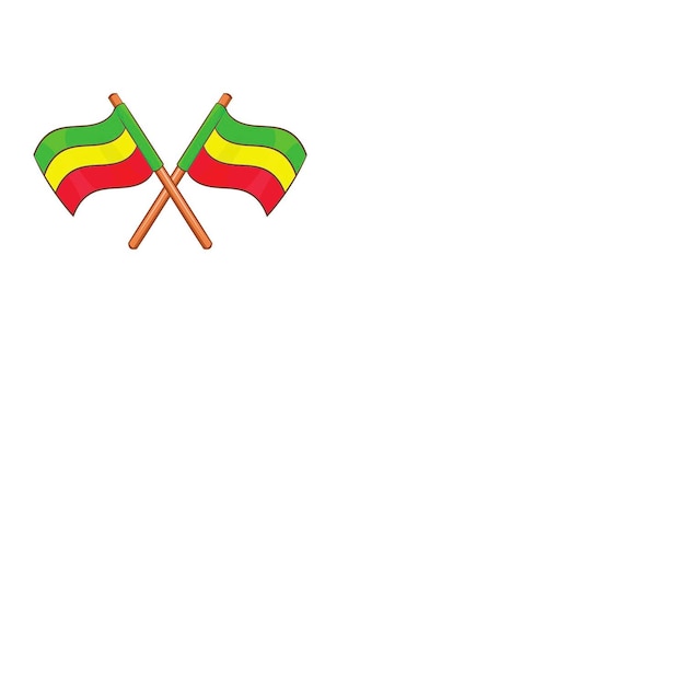 флаги двух разных цветов пересечены на белом фоне