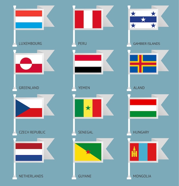 Vector flags of the world