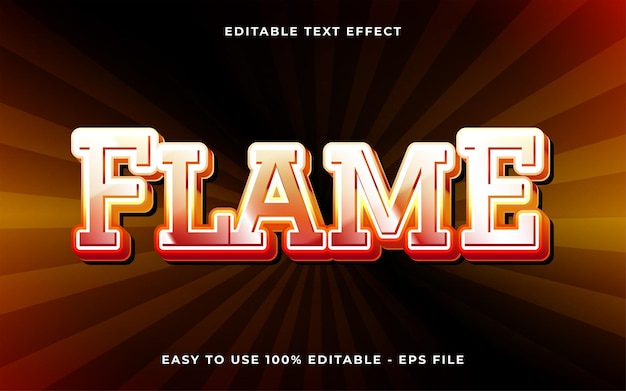 Flame 3d stijl bewerkbare tekst effect sjabloon