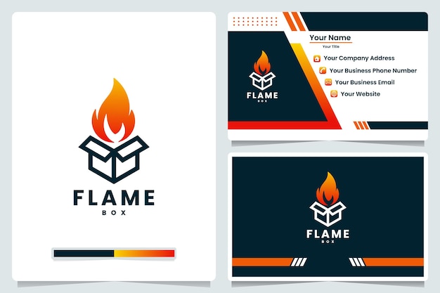 Flame box,logistic , logo design and business card