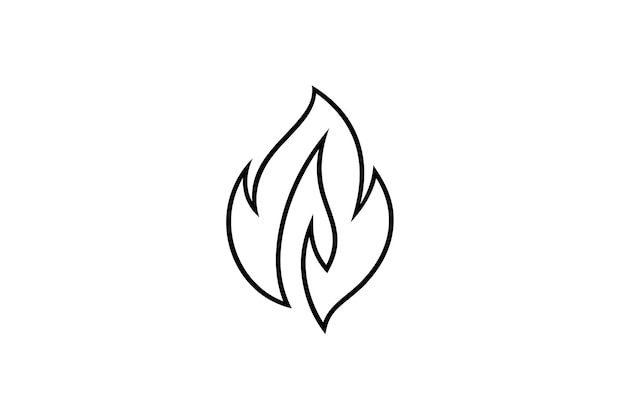 Flame candle line logo design