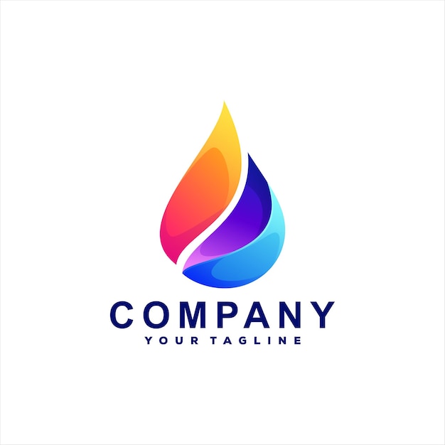 Flame color gradient logo design