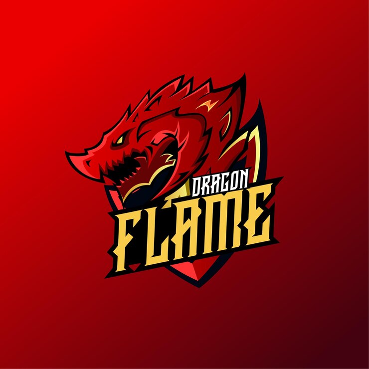 Логотип талисмана киберспорта Flame Dragon