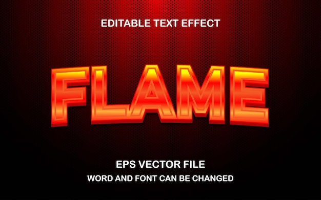 Vector flame editable tect effect design