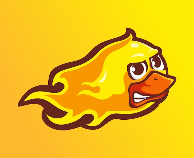 Вектор Вектор логотипа flame fire duck