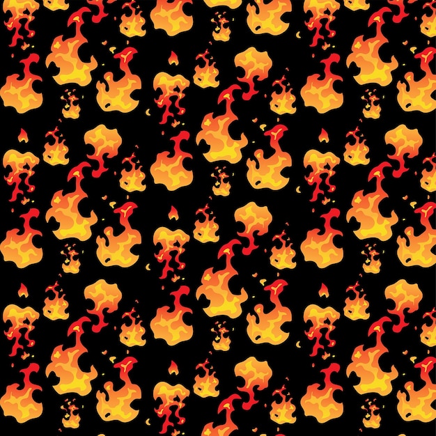 Flame fire seamless flat pattern background icon