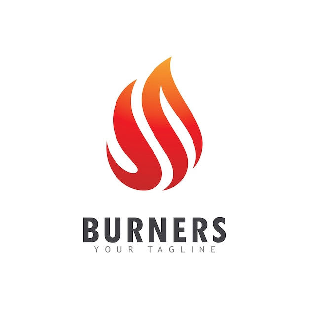 Flame fire vector logo template