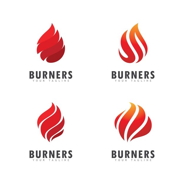 Flame fire vector logo template