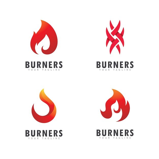 Flame fire vector logo template