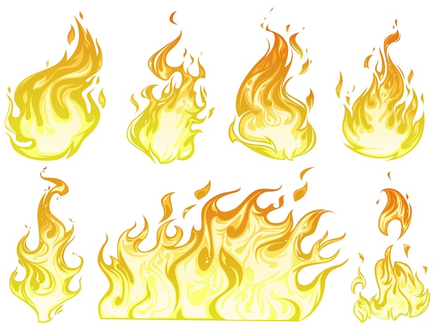 Flame illustration set