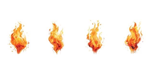 Flame illustration on white background