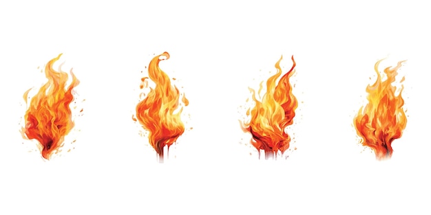 Vector flame illustration on white background