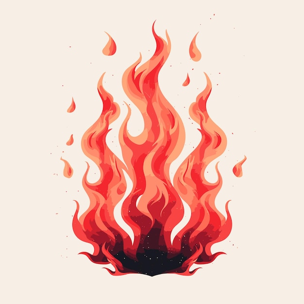 Flame Illustrations for Modern Designs and TShirts Flat Design Fire Elements