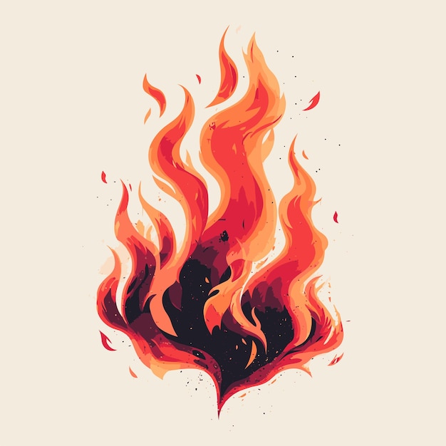 Flame illustrations for modern designs and tshirts flat design fire elements