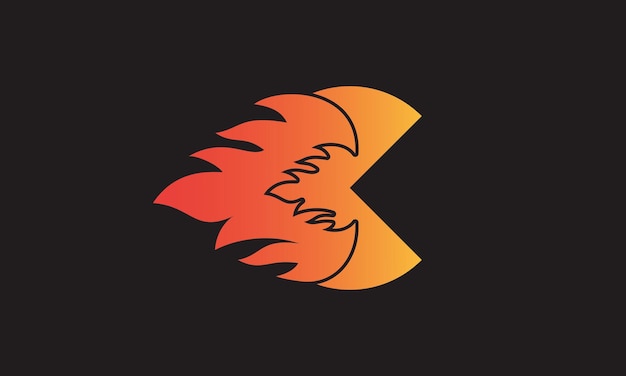 Modello vettoriale per il disegno del logo della lettera c della fiamma bellissimo design del logotipo per il marchio aziendale delle fiamme del fuoco