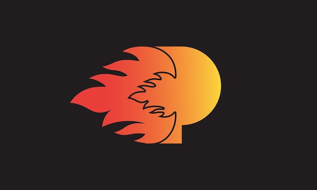 불꽃 문자 P 로고 디자인 벡터 템플릿 화재 불꽃 회사 브랜딩을 위한 아름다운 로고타입 디자인