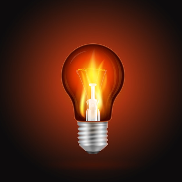 Flame in light bulb