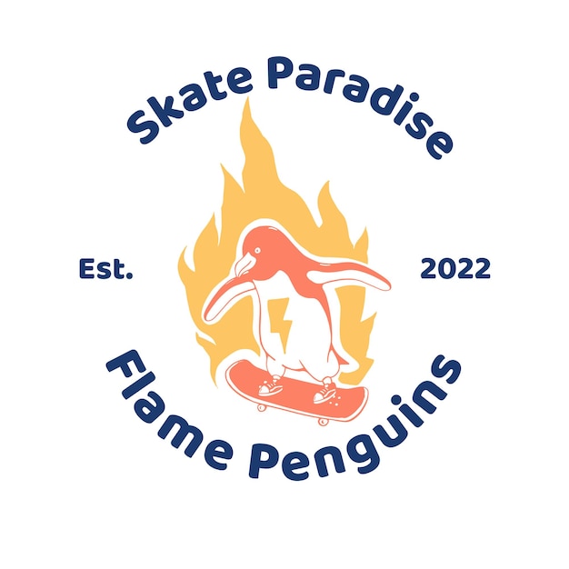 Vector flame pinguins